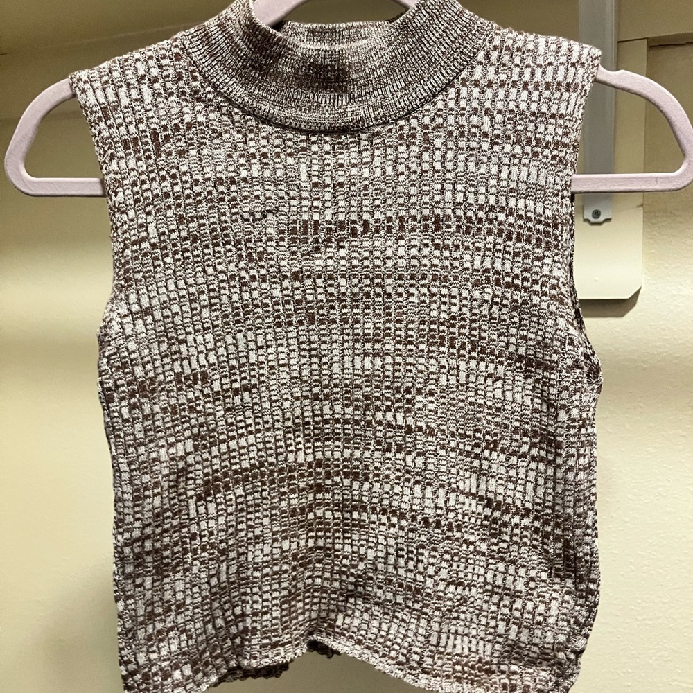 Forever 21 Brown and Cream Knit Top
